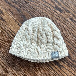 The North Face Womens Cream Cable Knit Hat
